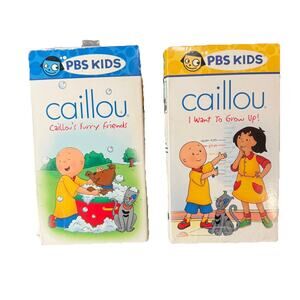 Caillou VHS Lot of 2 – Furry Friends & I Want To Grow Up! PBS Kids